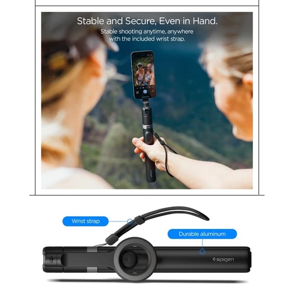 Spigen Selfiestick Bluetooth Tripod S582W - Svart