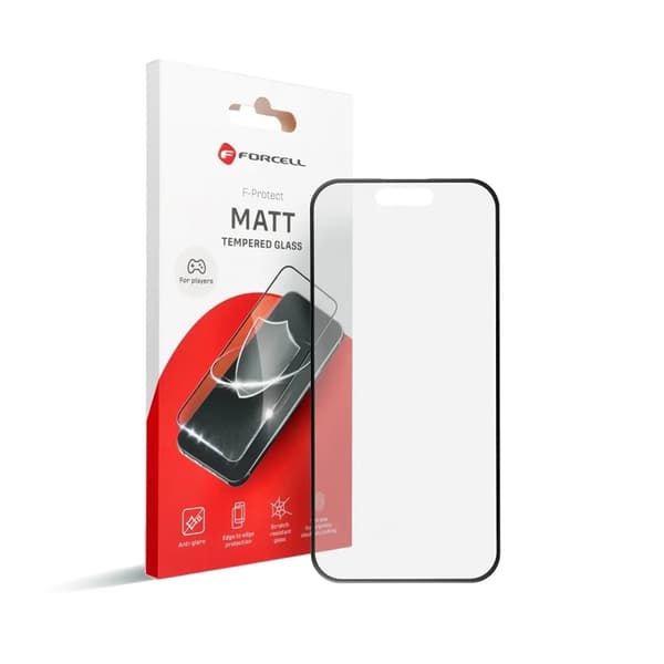 Forcell iPhone 12 Pro Max Karkaistu lasinen näytönsuoja Matta - Musta