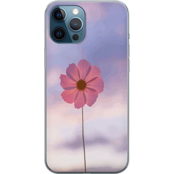 Telefontaske til Apple iPhone 12 Pro med lyserød blomst