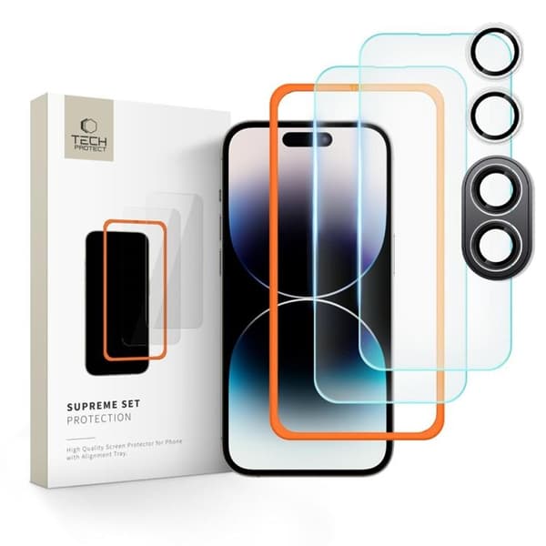 Tech-Protect [3-Pack] iPhone 16 Karkaistu lasinen näytönsuoja Supreme