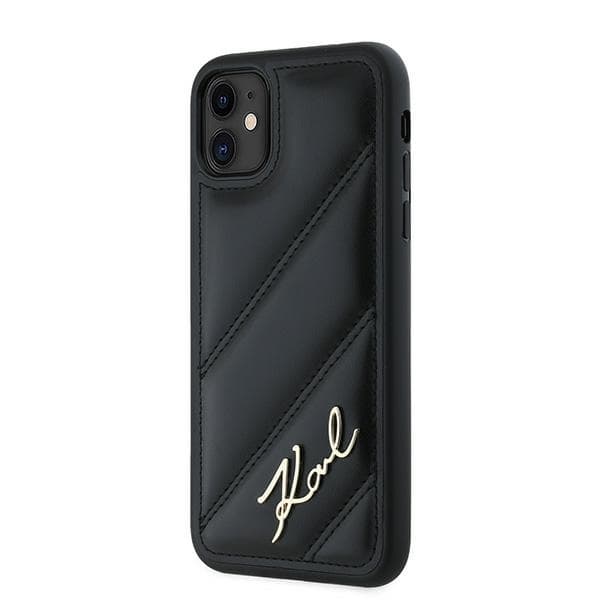 Karl Lagerfeld iPhone 11/XR Taske MagSafe Quiltet Script Sort