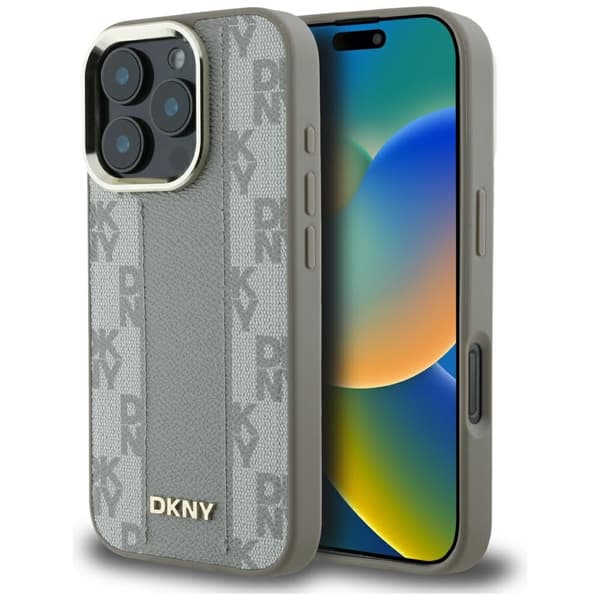 DKNY Mobilskal till iPhone 16 Pro MagSafe Checkered Pattern - Beige