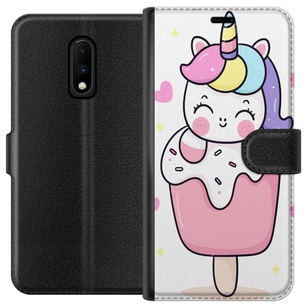 Plånboksfodral till OnePlus 7 med Glad enhörning