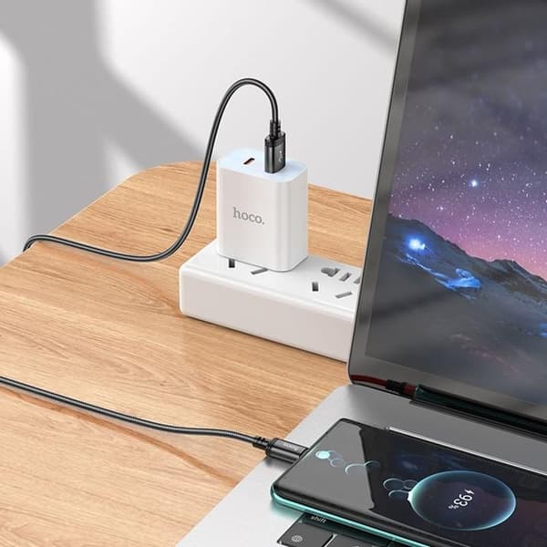 HOCO USB-A–USB-C-kaapeli 3A 2m X89 – Musta