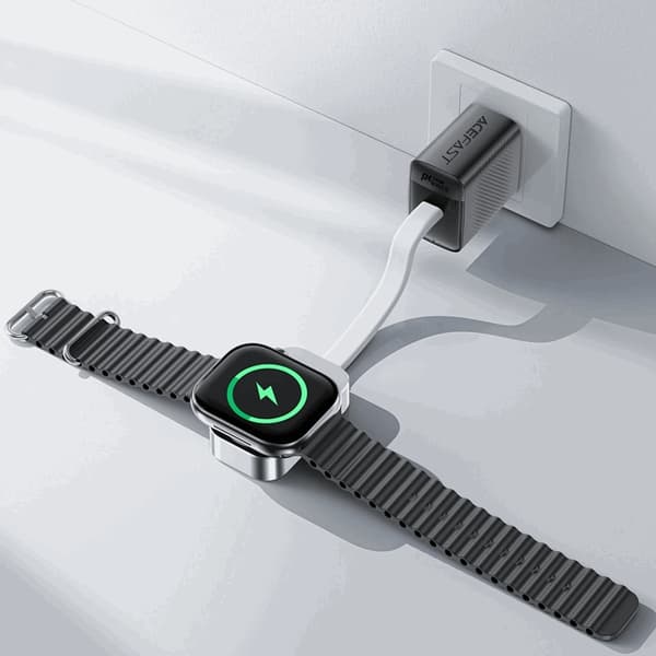 Acefast E21 5W trådløs oplader til Apple Watch - sølv