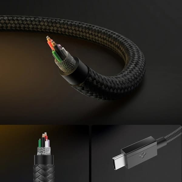 Spigen USB-C til USB-C Kabel EB6015CC Essential 1.5m 60W - Sort