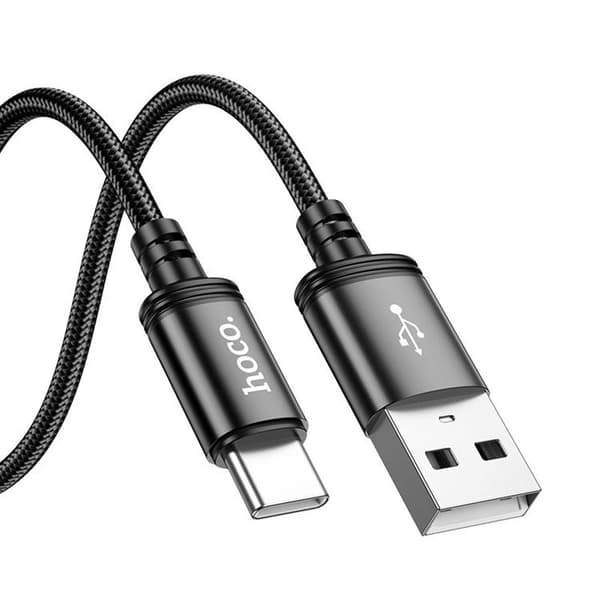HOCO USB-A–USB-C-kaapeli 3A 2m X89 – Musta