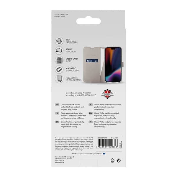 X2O Classic Wallet Plånboksfodral Apple iPhone 17 Greige