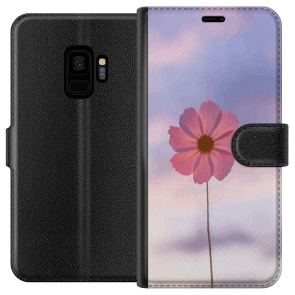 Pung Taske til Samsung Galaxy S9 med Lyserød Blomst