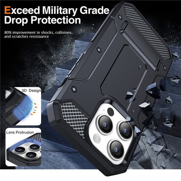 Mobilskal till iPhone 13 Pro Kickstand Shockproof - Svart