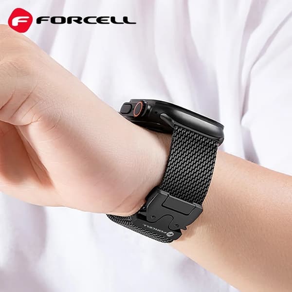 Forcell Apple Watch (38/40/41) Armbånd Rustfrit Stål - Sort