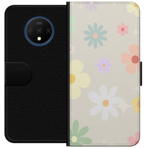 OnePlus 7T tegnebogsetui med fejede blomster
