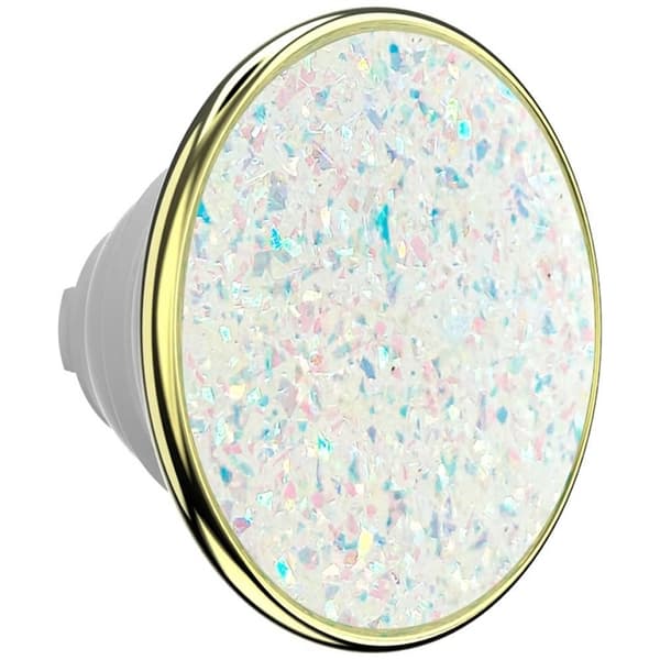 PopSockets PopTop Luxe Enamel Opal Mobilgrip och Stativ - Vit