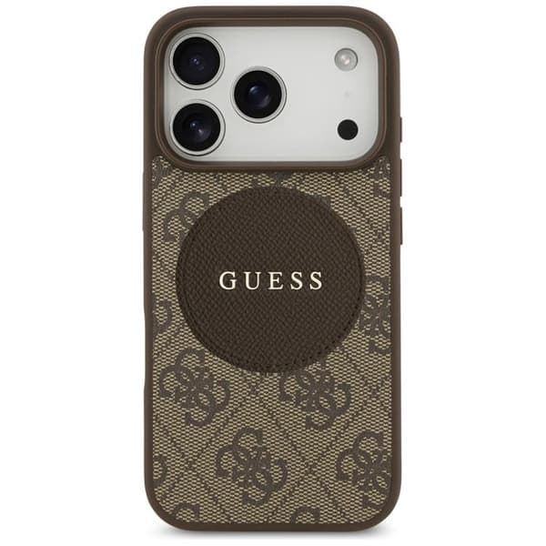 Guess telefontaske til iPhone 17 Pro MagSafe 4G Circle Classic Logo - Brun