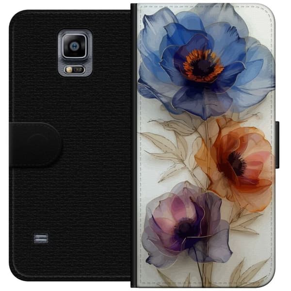 Plånboksfodral till Samsung Galaxy Note 4 med Silkesblommor