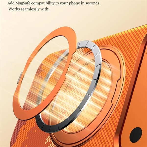 SULADA Mobilskal iPhone 17 Pro Max Magsafe 360° Rotating Ringhållare - Orange