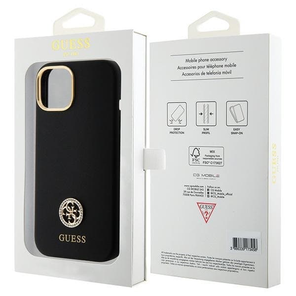 Guess Mobilskal till iPhone 15 / 14 / 13 MagSafe Silicone Logo Strass 4G