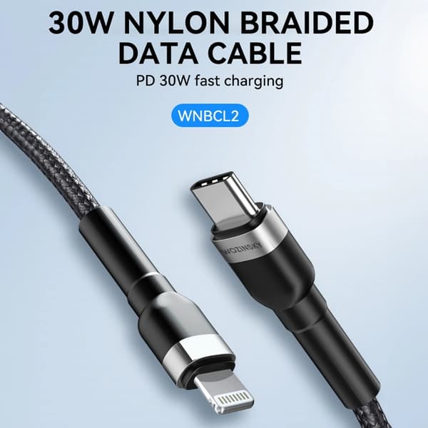 Wozinsky USB-C til Lightning Kabel PD 30W 1m - Sort