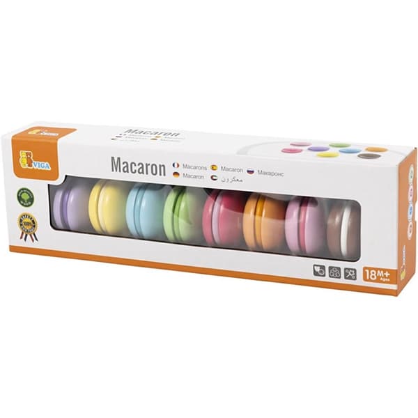VIGA macarons i trä, 8 delar
