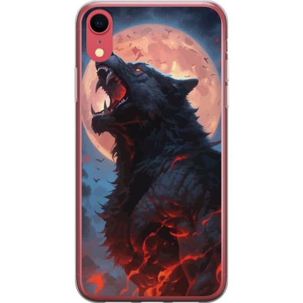 Telefontaske til Apple iPhone XR med Howling Wolf