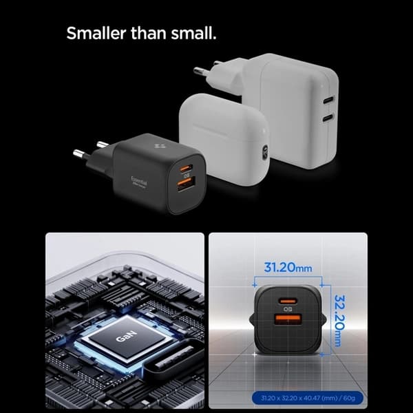 Spigen 2-Port Netværksoplader 35W ESSENTIAL EE352EU