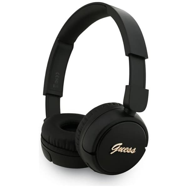 Guess Over-Ear Kuulokkeet Bluetooth 5.3 Metallilogo Script - Musta