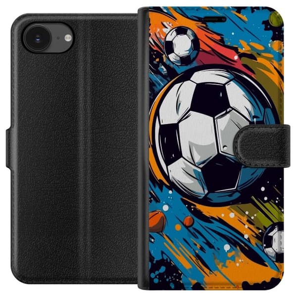 Plånboksfodral till Apple iPhone 16e med Fotbollar