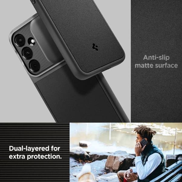 Spigen-suojakuori Galaxy A55 5G Optik Armor - Musta