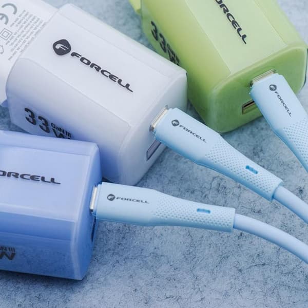 FORCELL USB-A til USB-C 66W Kabel 3A 1m QC4.0 Silikone C342 - Blå