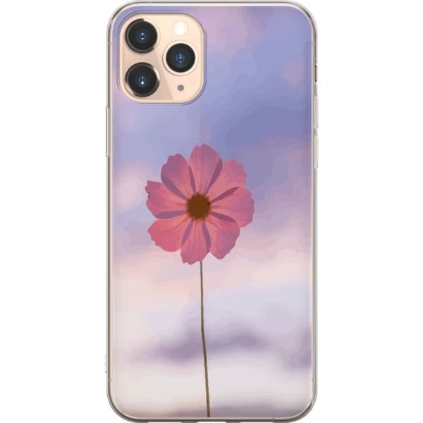 Telefontaske til Apple iPhone 11 Pro med lyserød blomst