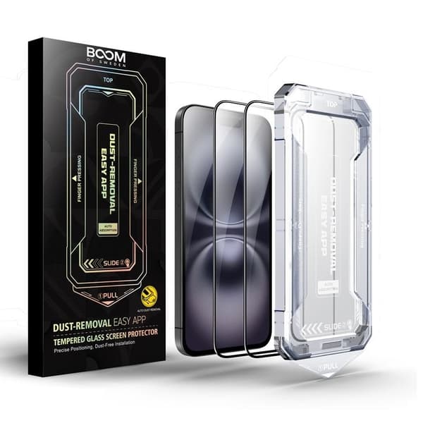 BOOM iPhone 15 Plus karkaistu lasinen näytönsuoja - 2 kpl