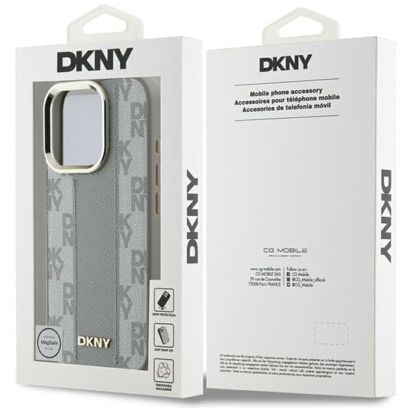 DKNY-matkapuhelinkuori iPhone 16 Pro MagSafe Checkered Pattern - Beige