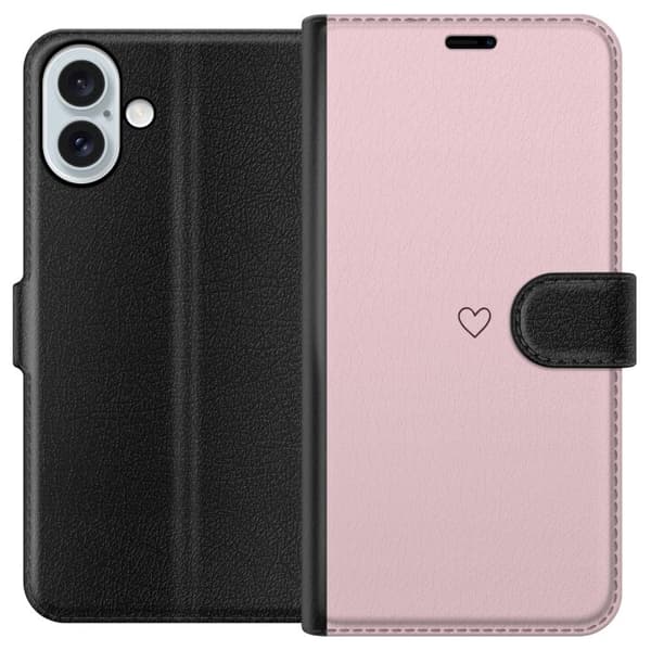 Plånboksfodral till Apple iPhone 16 Plus med Litet Hjärta