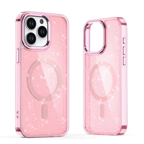 iPhone 16 Magsafe Glitter -kuori - Pinkki