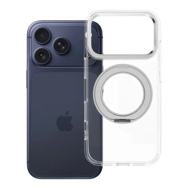Mobilskal Magafe iPhone 17 Pro Frame Circle med Stand - Transparent