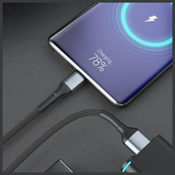 3MK USB-A til USB-C 18W Kabel 9V/2A 2m N-SERIE Hyper - Sort
