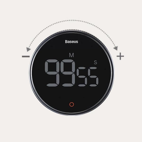 BASEUS Heyo Pro pyörivä elektroninen ajastin - harmaa