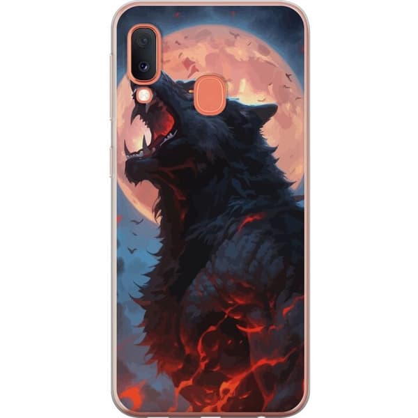 Telefontaske til Samsung Galaxy A20e med Howling Wolf