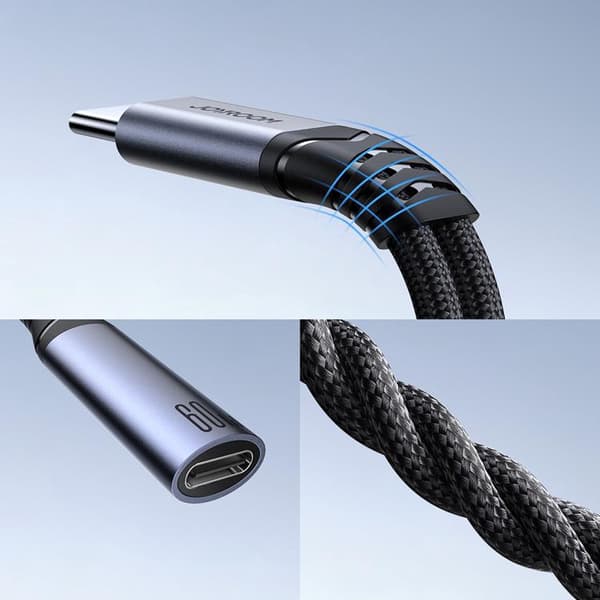 Joyroom 2in1 DAC-adapteri USB-C/USB-C/3,5 mm Mini Jack Musta