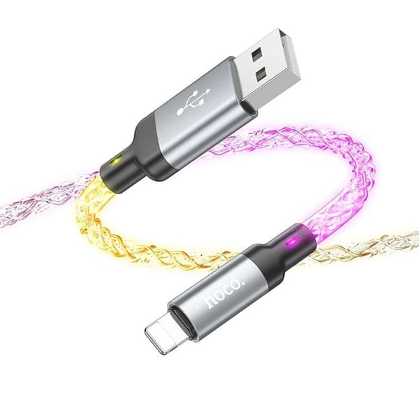 Hoco USB-A til Lightning Kabel 2.4A 1m U112 - Grå