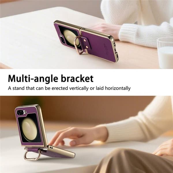Mobilskal för Galaxy Z Flip 6 Electroplating Ring Kickstand