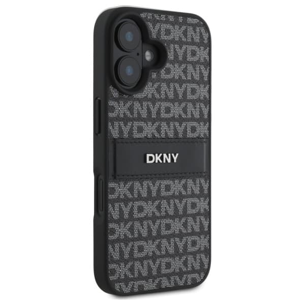 DKNY telefontaske til iPhone 16 Texture Tonal Stripe - Sort