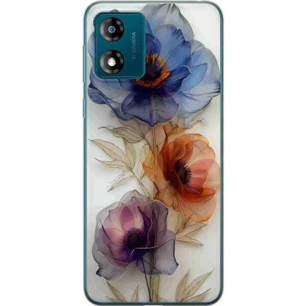 Mobiletui til Motorola Moto E13 med Silke Blomster
