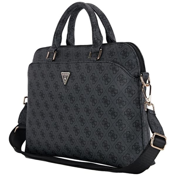 Guess Computertaske 15\" 4G Forlomme Lynlås Triangle Logo - Sort