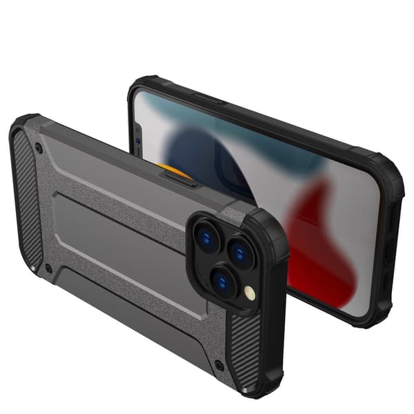 Hybrid Armor Tough Rugged Taske til iPhone 13 Pro - Sort