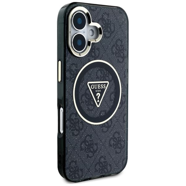 Guess Telefontaske til iPhone 16 Magsafe Glitter - Sort