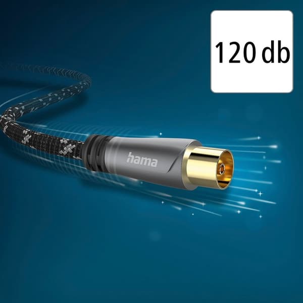 HAMA Antennkabel 120dB Svart/Grå 3.0m