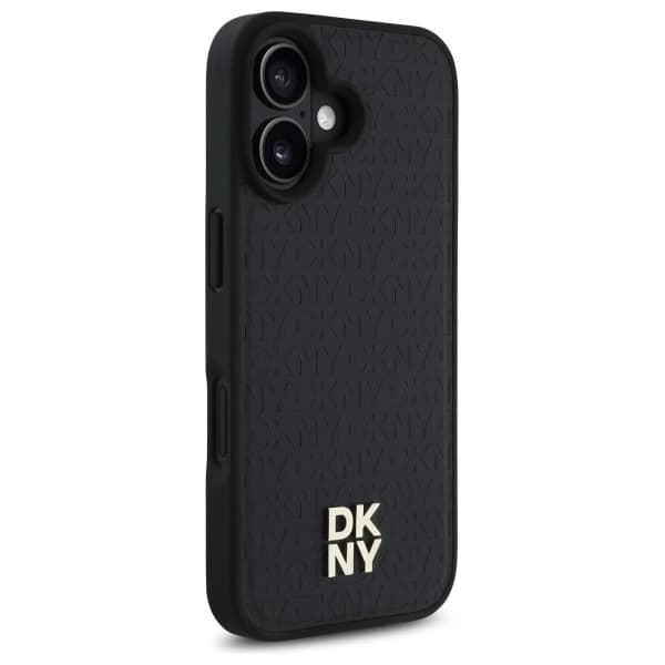 DKNY Telefontaske til iPhone 16 MagSafe Repeat Pattern Stack Logo - Sort