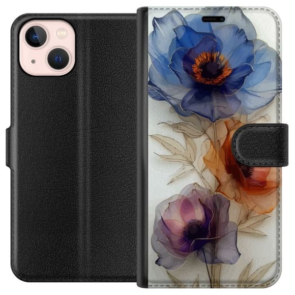 Apple iPhone 13 Pung Taske med Silkeblomster