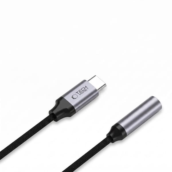 Tech-Protect Mini Jack 3.5mm USB-C-kaapelisovitin Ultraboost - Harmaa